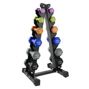HolaHatha Neoprene Dumbbell Weight Set - with Rack - 3, 5, 8, 10, 12 & 15 lb