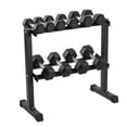 thumbnail image 1 of HolaHatha 5, 10, 15, 20, and 25 Pound Rubber Encased Weight Set with Rack, 1 of 11