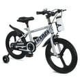 thumbnail image 1 of Holaki 16 inch Kids Bike with Training Wheels & Handbrake for Boys & Girls Ages 5-7, High Carbon Steel Frame Adjustable Seat Kids Bicycle with Kettle Stand & Night Glow for Birthday Gift, Gray, 1 of 10