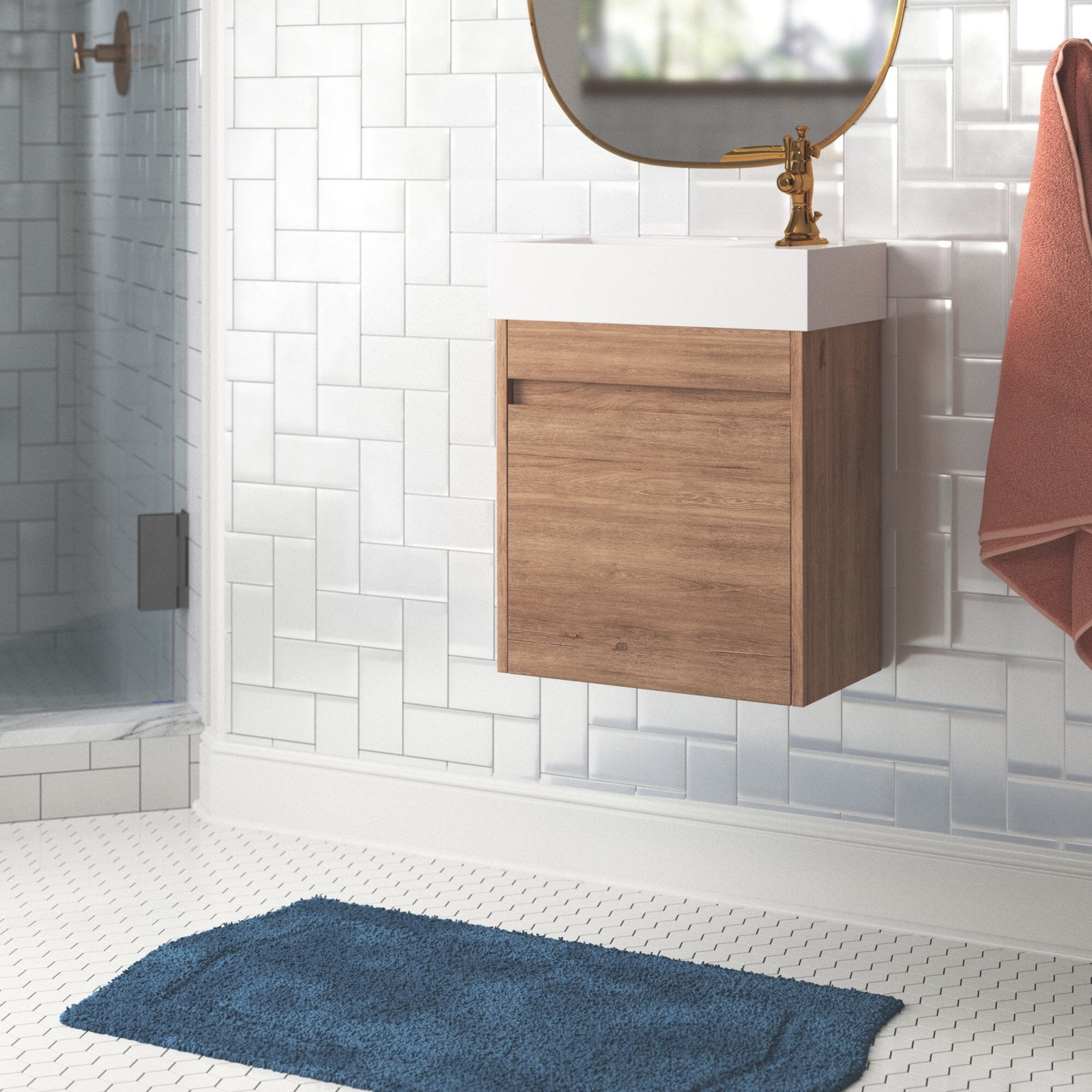 Small floating sink online vanity
