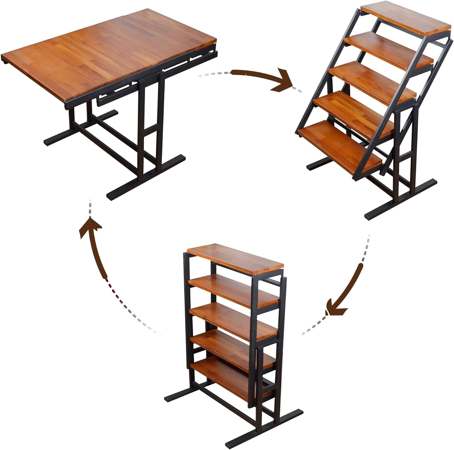 Holaki 2 in 1 Convertible Shelf to Table, Extendable Dining Table with