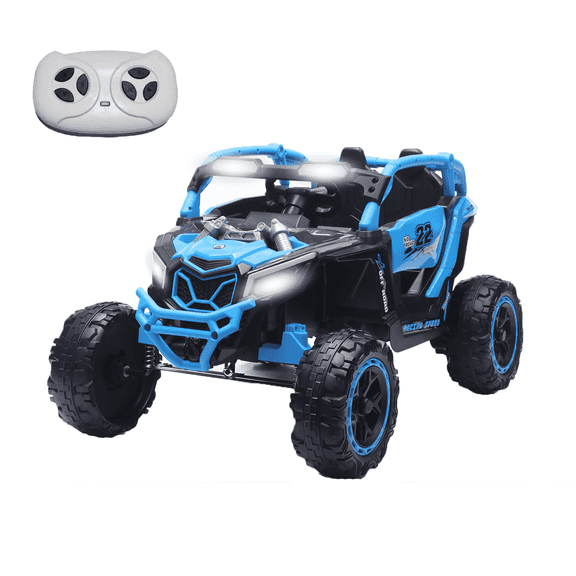 Holaki 24V Kids Ride On UTV, 120Wh Battery, Dual 380W Motors, Top Speed 4.97 MPH, Ages 3-6, Remote Control, Bluetooth, LED Lights, Blue