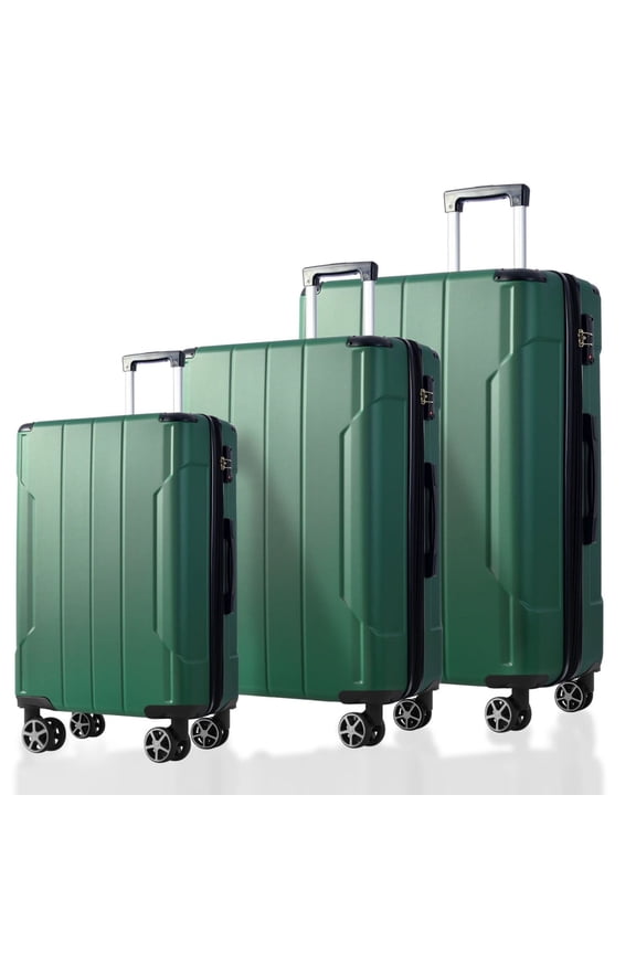 3-Piece Luggage Sets, Hard Shell ABS Suitcases with Double Spinner Wheels, Lightweight Expandable Rolling Travel Suit Case with TSA Lock(20/24/28inch)