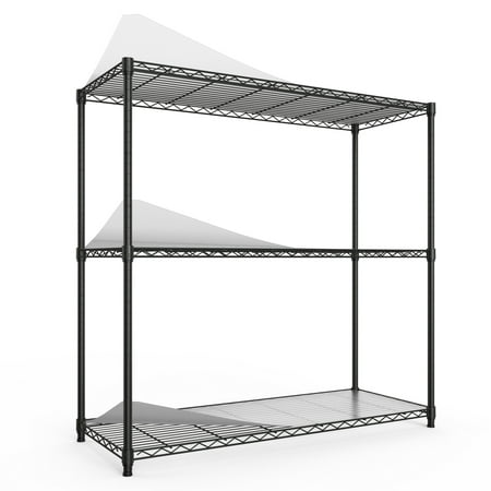 Holaki 3 Tier Wire Shelving Unit, 1050 LBS NSF Height Adjustable Metal Garage Storage Shelves, Heavy Duty Storage Wire Rack Metal Shelves - Black