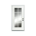 thumbnail image 1 of Holaki 36 in. x 80 in. 8 Lite Full Lite Clear Glass Left Hand Inswing Fiberglass Entrance Door White Primed Fiberglass Knock Down Front Door,White, 1 of 5