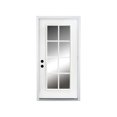 thumbnail image 1 of Holaki 36 in. x 80 in. 8 Lite Full Lite Clear Glass Left Hand Inswing Fiberglass Entrance Door White Primed Fiberglass Knock Down Front Door,White, 1 of 4