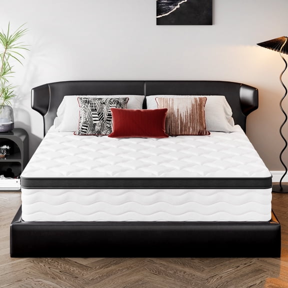 Queen Size Mattress, Holaki 10" Queen Mattress with Cooling Gel Memory Foam & Spring Hybrid in a Box, Medium Firm Hybrid Mattress for Pressure Relief, Motion Isolation, CertiPUR-US