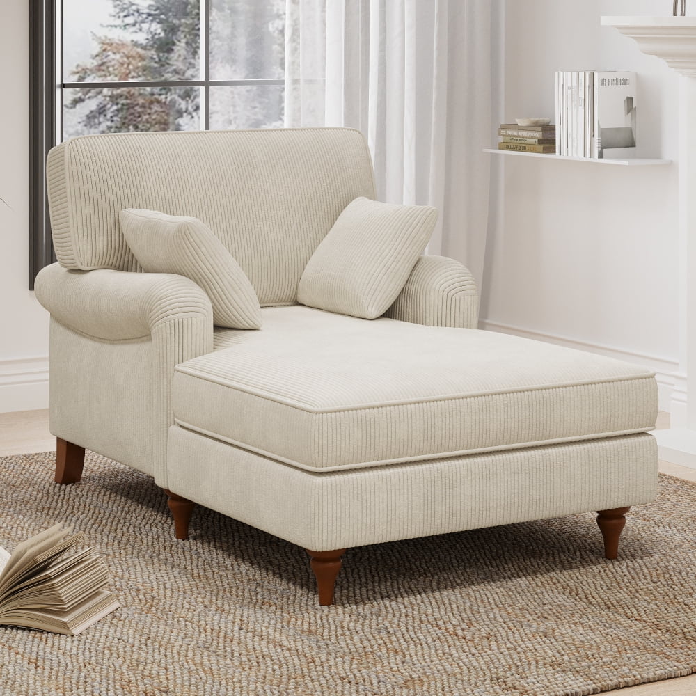 Holaki 40.5'' Oversized Chaise Lounge Chair Indoor with 2 Comfy Pillows ...