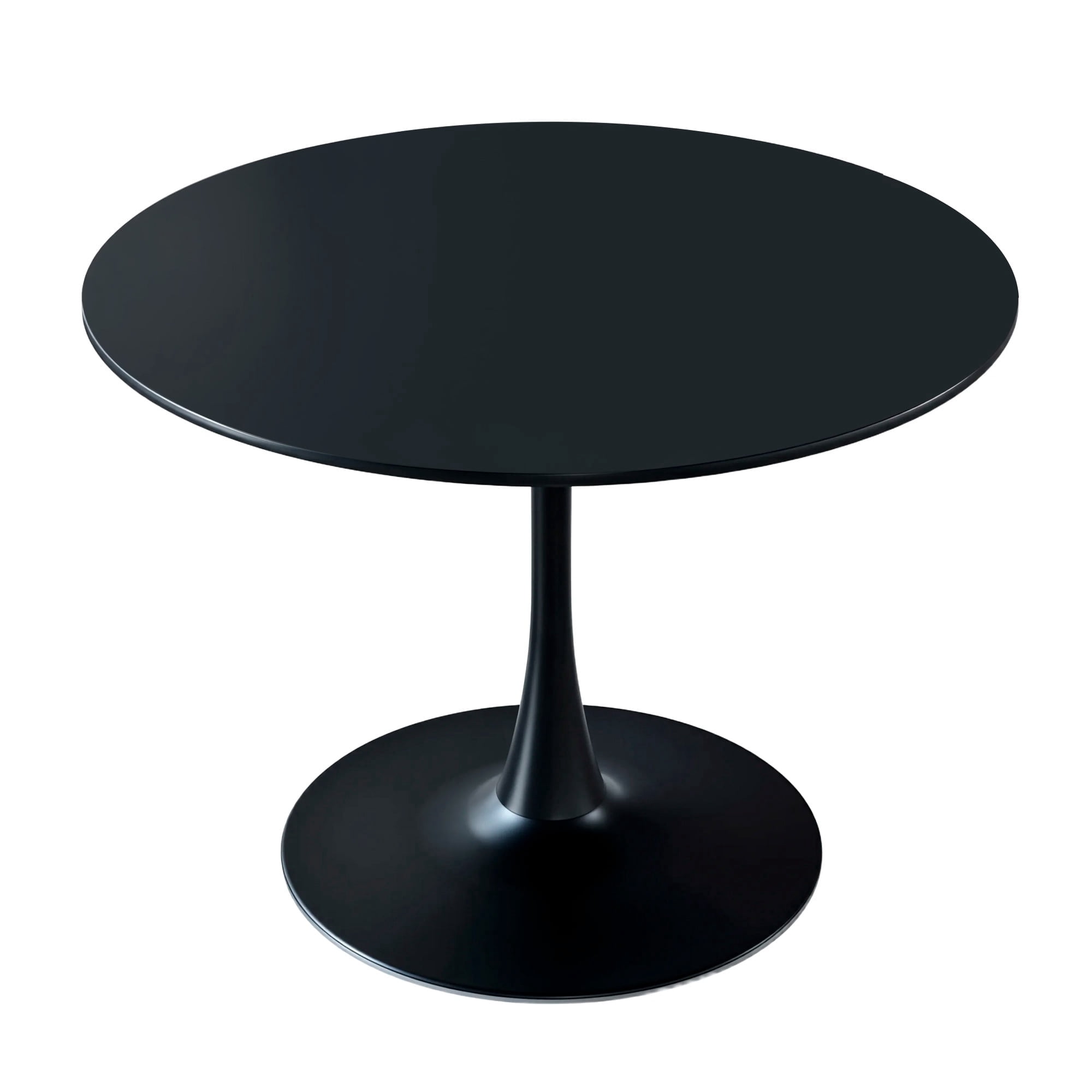 Holaki 42.1" Round Dining Table with MDF Top & Metal Tulip Pedestal Frame for Kitchen, Living Room, Bedroom, Black