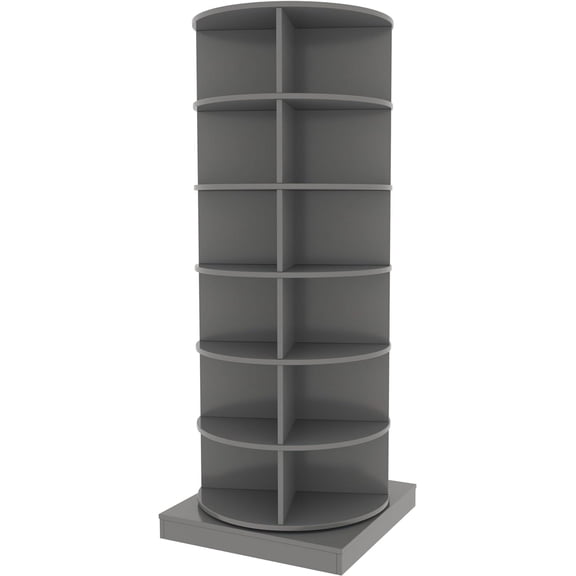 Holaki 360° Rotating Shoe Rack Tower, 6-Tier Vertical Shoe Cabinet Holds up to 24 Pairs, Space-Saving Lazy Susan Shoe Storage Organizer for Entryway, Bedroom, Closet, Gray