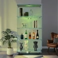 thumbnail image 1 of Holaki 64.56"H 4-Shelf 2 Doors Glass Display Cabinet with LED Light, Lockable Curio Cabinet Collection Multi Lighted Display Case, Floor-Standing Glass Bookshelf for Home Living Room Office (White), 1 of 9