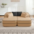 thumbnail image 1 of Holaki 77.2" Boneless Modular Sectional Sofa Couch, 32D High-Resilience 2-Seater Couch with Throw Pillows, Teddy Fleece Fabric Convertible Sofa Couch with R-Shaped Chaise for Living Room, Camel, 1 of 13