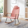 thumbnail image 1 of Holaki Nursery Rocking Chair Teddy, Baby Fluffy Glider Rocker for Adults Glider Rocker Rocking Accent Chair Padded Seat with High Backrest Armchair Comfy Side Chair for Living Room Bedroom, Pink, 1 of 10