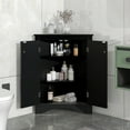 thumbnail image 1 of Holaki Black Triangle Bathroom Storage Cabinet with Adjustable Shelves, Freestanding Floor Cabinet for Home Kitchen, 1 of 9