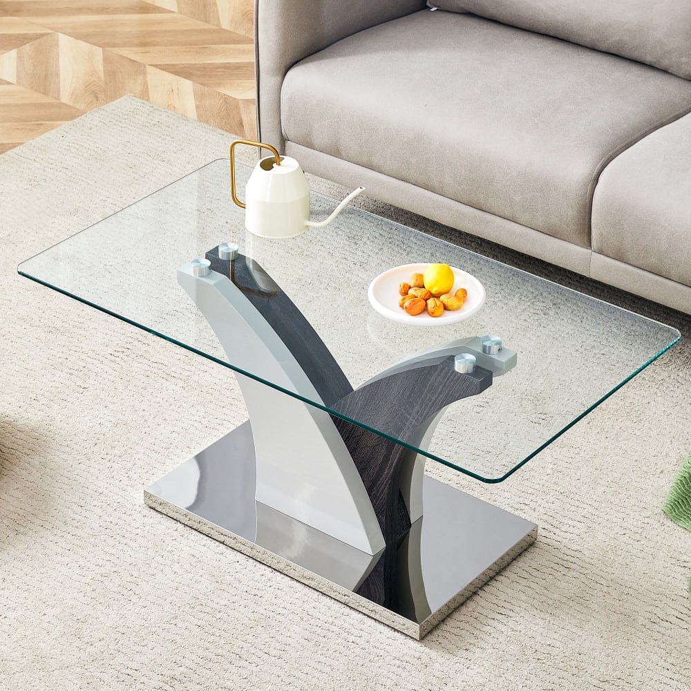 Holaki Coffee Tables with Tempered Glass Top,Art Deco Center Table with ...