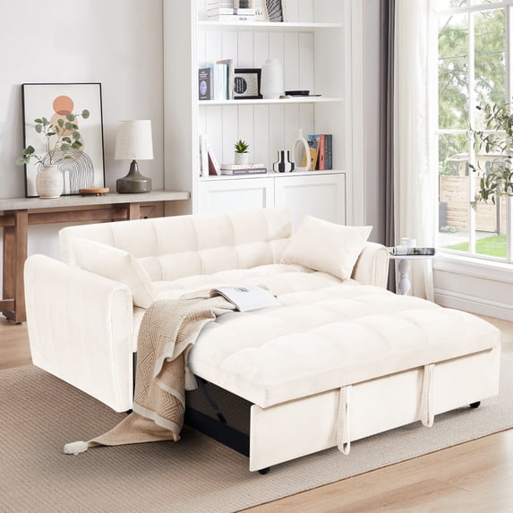 Holaki Couch,3 in 1 Queen Convertible Sleeper Sofa Bed Modern Living ...