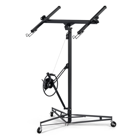 Holaki Drywall Panel Lifter Drywall Panel Hoist Jack Lifter Jack Rolling Caster Panel Hoist 16ft 150LBS Heavy Duty Lifter, Construction Tools,Black