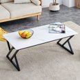 thumbnail image 1 of Holaki End Table,Marble Coffee Table,47” Rectangular Center Table,Modern Coffee Table with Faux Marble Table Top and Gold Legs,Middle Table for Living Room, 1 of 23