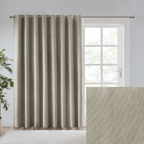 Holaki Extra-Wide Printed Heathered Blackout Window Patio Panel for Ultimate Light Blockage and Privacy in Stylish Design