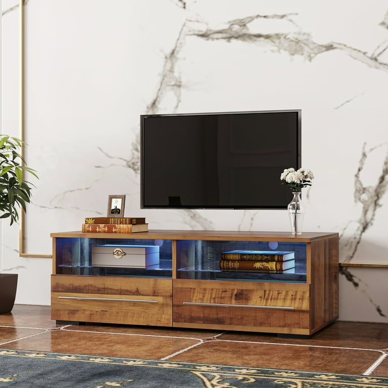 Wood grain outlet tv stand