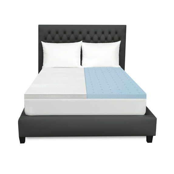 Holaki Full Mattress,2 Inch Memory Foam Topper,Cooling Gel Infused Mattress Topper,Luxury Graphene Infused Cover Included,CertiPUR-US Certified Foam,Light Gray