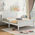 thumbnail image 1 of Holaki Full Size Wood Bed with Headboard for Kids, White, 1 of 7