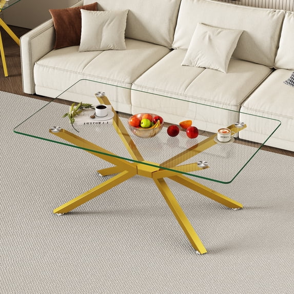 Holaki Glass Dining Table for 4 People, 39.37 Inches Rectangular Glass Kitchen Table with Steel Legs, Modern Dining Room Table for Dinner Kitchen Dining Room