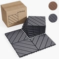 thumbnail image 1 of Holaki Interlocking Deck Tiles, 44 Pcs, 12 x 12 in, Polypropylene, Gray Slash, 1 of 10