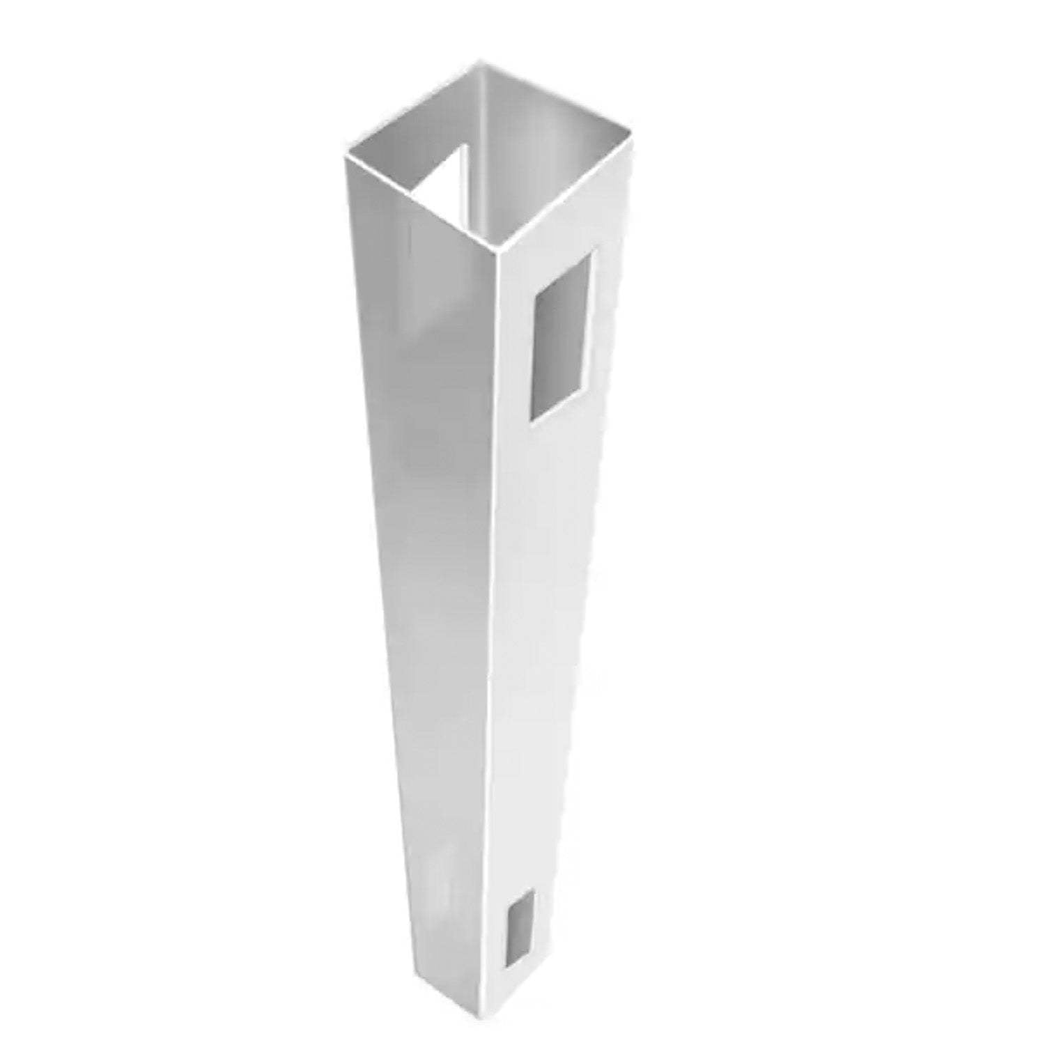 White Vinyl Routed Fence End Post with Caps Included, Set of 2