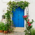 thumbnail image 1 of Holaki Metal Garden Arch Trellis, 55''W x 94.5''H Outdoor Arbor for Climbing Plants, Rose Arch with Durable Iron Frame, Black, 1 of 7