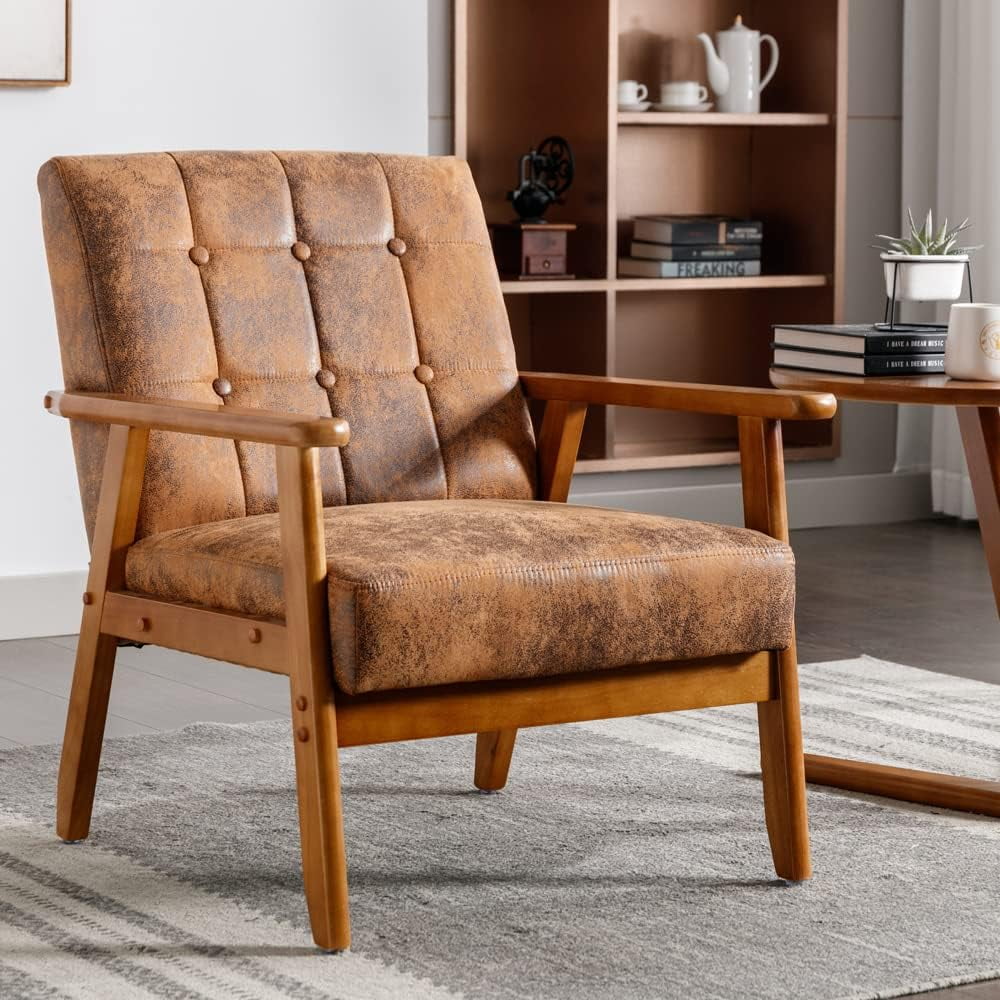 Holaki Mid Century Modern Arm Chair, Comfy Reading Chair for Living