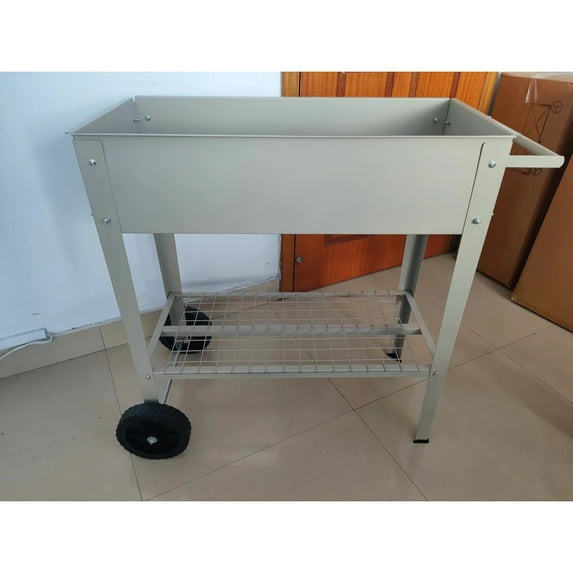 Holaki Mobile Metal Raised Garden Bed Cart with Legs, Elevated Tall Planter Box with Wheels for Outdoor Indoors House Patio Backyard Vegetables Tomato DIY Herb Grow Black,Gray