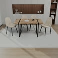 thumbnail image 1 of Holaki Modern Dining Table Set for 4,MDF Wood Colour Dining Table and Modern Dining Chair Set of 4,Metal Base and Legs,Suitable for Living Room,Dining Room,Kitchen(55" Dining Table+4 Dining Chairs), 1 of 12