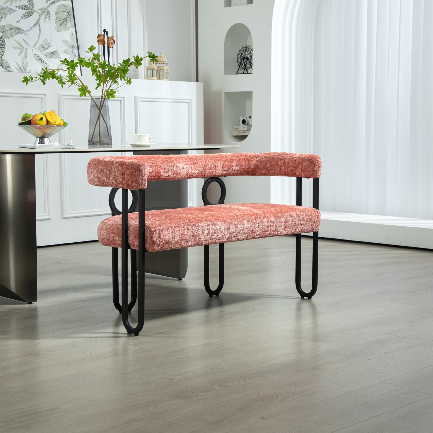Holaki Modern Loveseat 2 Seater Sofa Chenille Fabric Couch with Arms ...