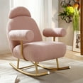 thumbnail image 1 of Holaki Glider Rocking Chair with Adjustable Headrest, Dark Pink, 1 of 10