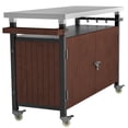 thumbnail image 1 of Holaki Outdoor Grill Cart with Stainless Steel Tabletop,Storage,Patio Kitchen Island with Wheels,Hooks, and Spice Rack,Waterproof Outdoor Grill Table,Movable BBQ Serving Cart Rolling Bar Cart, 1 of 16