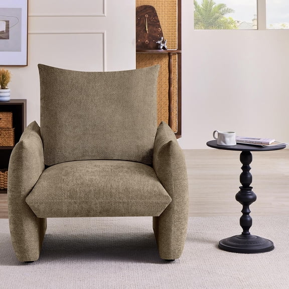 Holaki Oversize Accent Chair Cozy Armchair for Apartment Living Room Bedroom Corner Home Furniture, Single Brown