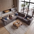 thumbnail image 1 of Holaki L-Shaped Modular Sectional Sofa with 2 Built-in Side Tables, 5-Seater Oversized Sectional Couches for Living Room, Modern Wide Seat Down-Filled Sofa with Storage Space, Dark Gray, 1 of 10