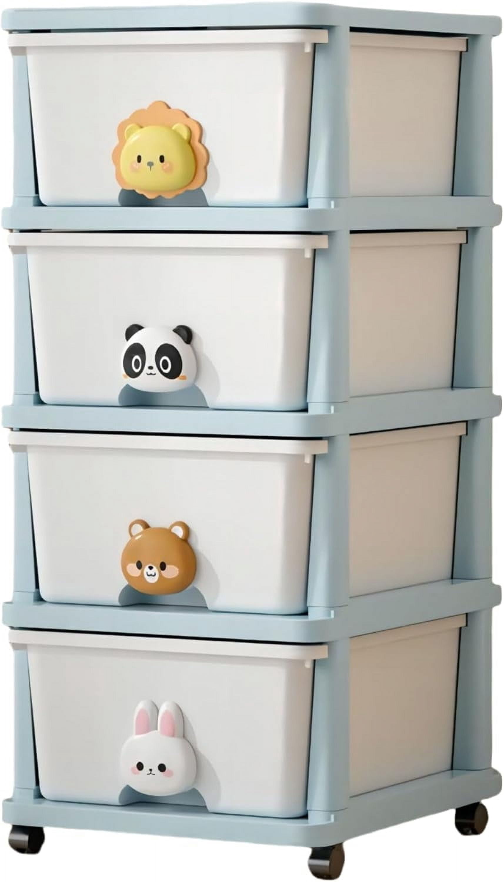Holaki Plastic Storage Drawers, Rolling Storage Cart with 4 Drawers ...