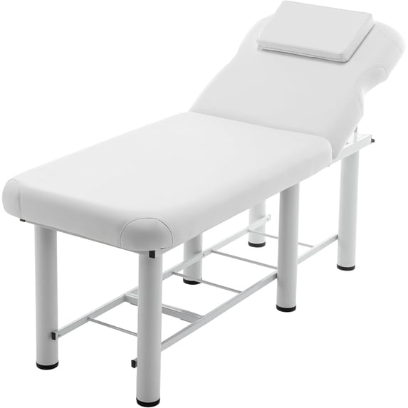 73" Professional Massage Bed, Holaki Stationary Physical Therapy Treatment Table Salon Bed with High-Density Sponge Mattress, Spa Facial Bed with Adjustable Backrest, Removable Headrest Salon Bed