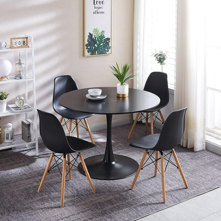 Holaki Round Dining Table Set for 4, 5-Piece Farmhouse Dining