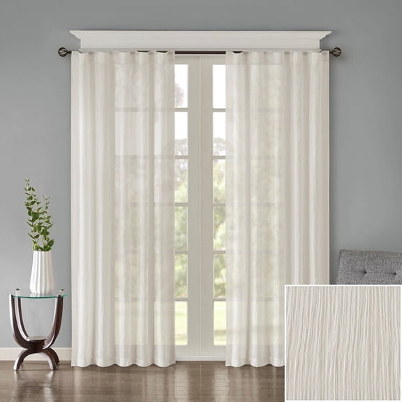 Holaki  Solid Crushed Curtain Panel Pair(2 Pcs Window Panels)