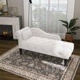 thumbnail image 1 of Holaki Tufted Upholstered Velvet Rolled Arm Chaise Lounges Indoor Chair, Right Arm Facing Chaise Lounge with Nailhead Trim for Living Room Bedroom Office, White, 1 of 9