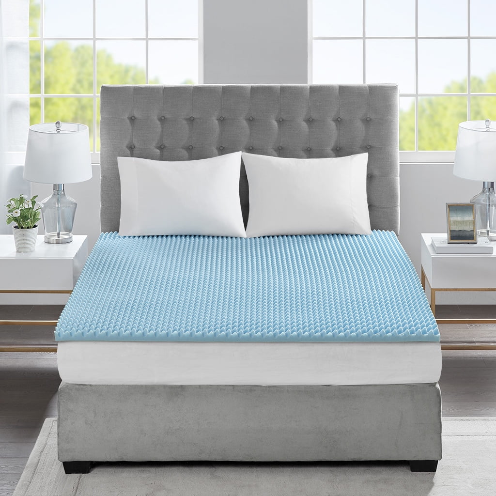 Twin Blue Gel Memory Foam Mattress Topper