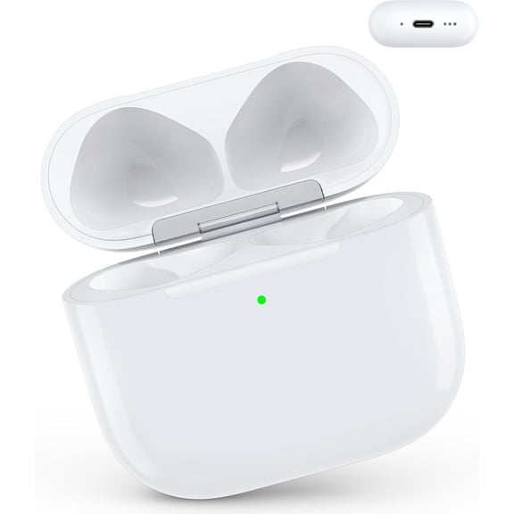 Holan for AirPods 4 Wireless Charging Case, Replacement w/Bluetooth Sync Button, USB-C, 30H Playtime, Fast Charge, Earbuds Not Incl.