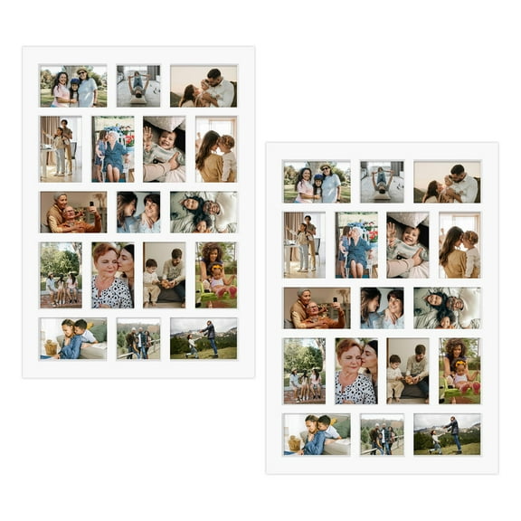 Holaura 2 Pack Collage Frame 17-Picture 4x6, Picture Frames Collage Wall Decor, Rustic Style White