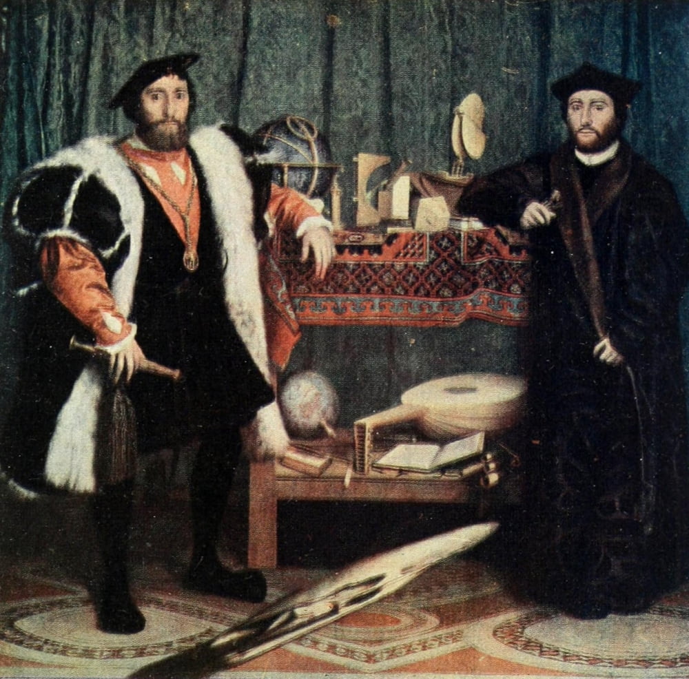 Holbein 1909 The Ambassadors Canvas Art - Hans Holbein (24 x 36)