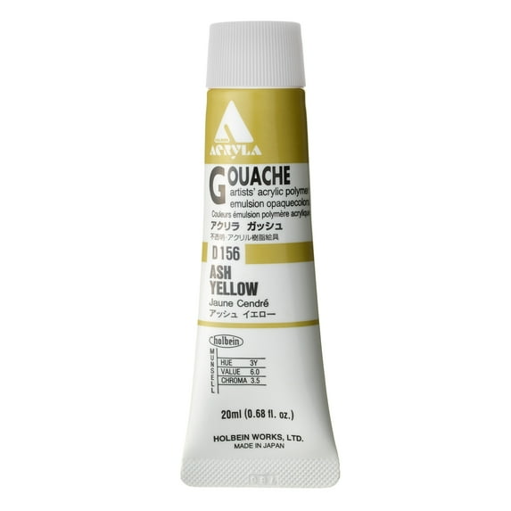 Holbein Acryla Gouache, 20ml, Ash Yellow
