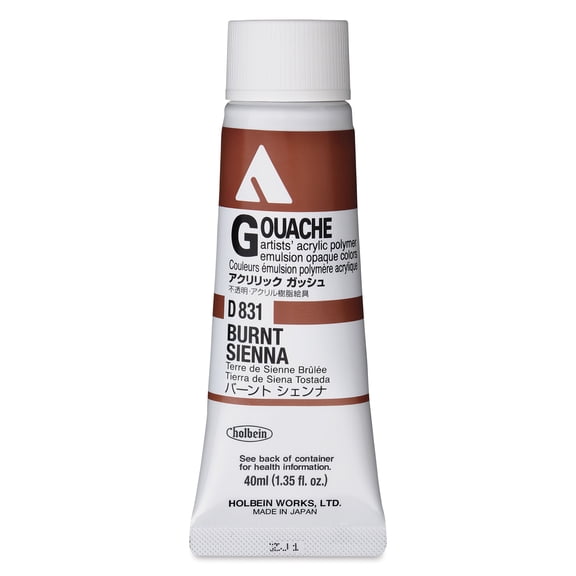 Holbein Acrylic Gouache Burnt Sienna, 40 ml tube