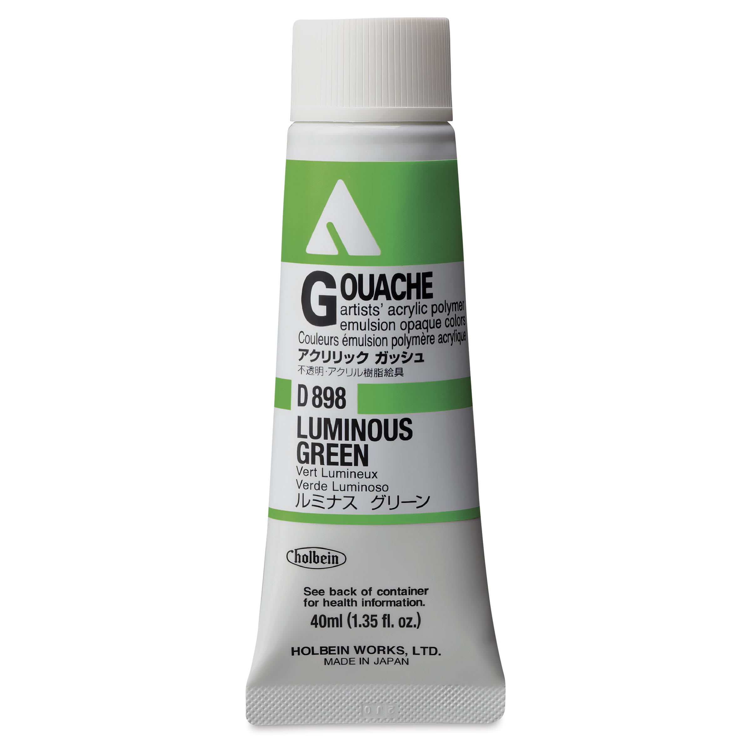 Holbein Acrylic Gouache – Luminous Green, 40 ml tube